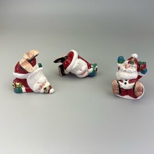 Fitz and Floyd Tumbling Santa Figurines